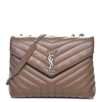 Saint Laurent Calfskin Y Quilted Monogram Medium Loulou Chain Satchel Desert Storm 1 of 9