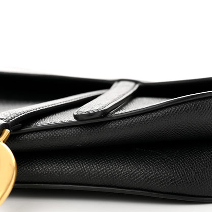 Christian Dior Grained Calfskin Saddle Bag Black 10 of 12