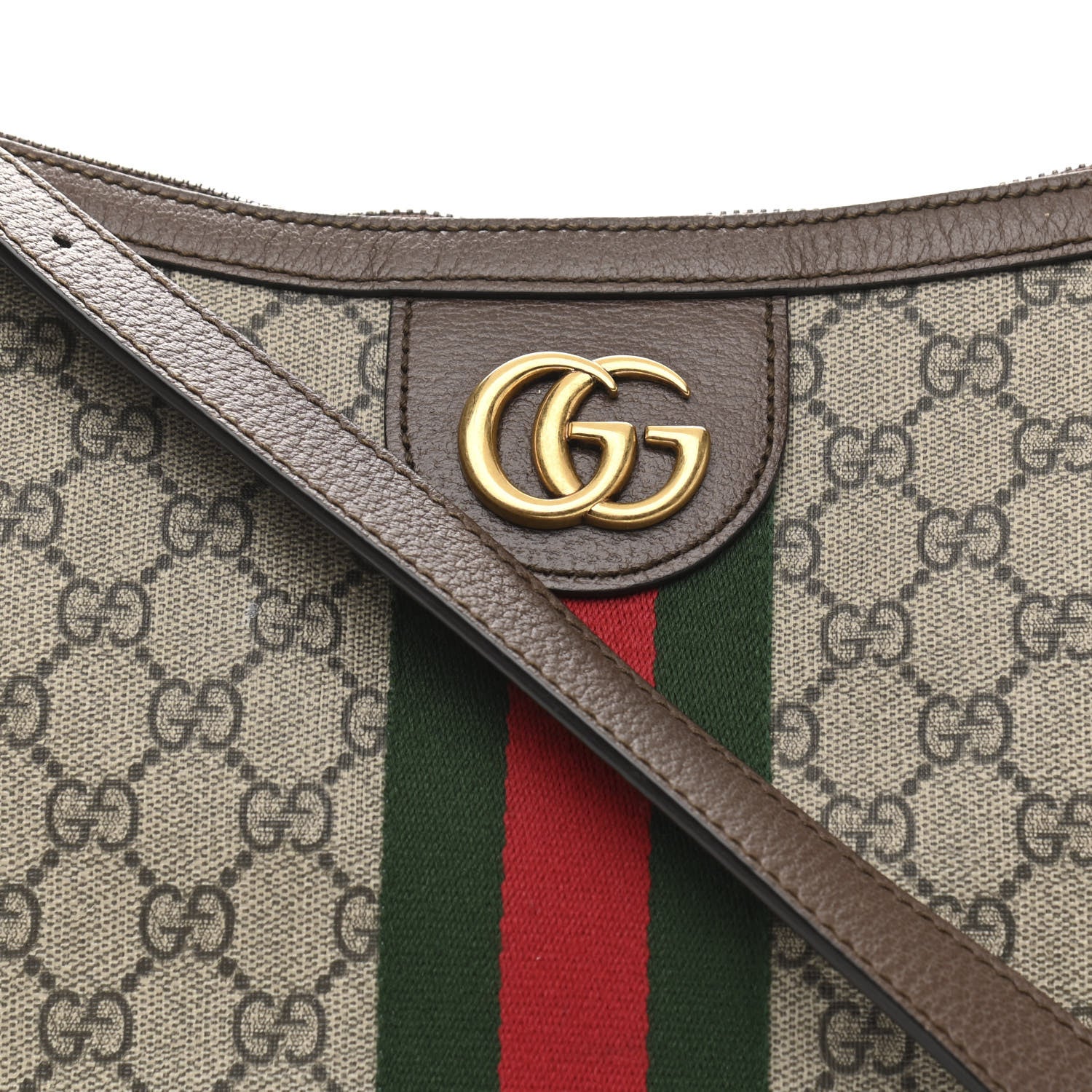 Gucci GG Supreme Monogram Web Small Ophidia Half Moon Hobo Brown 8 of 10