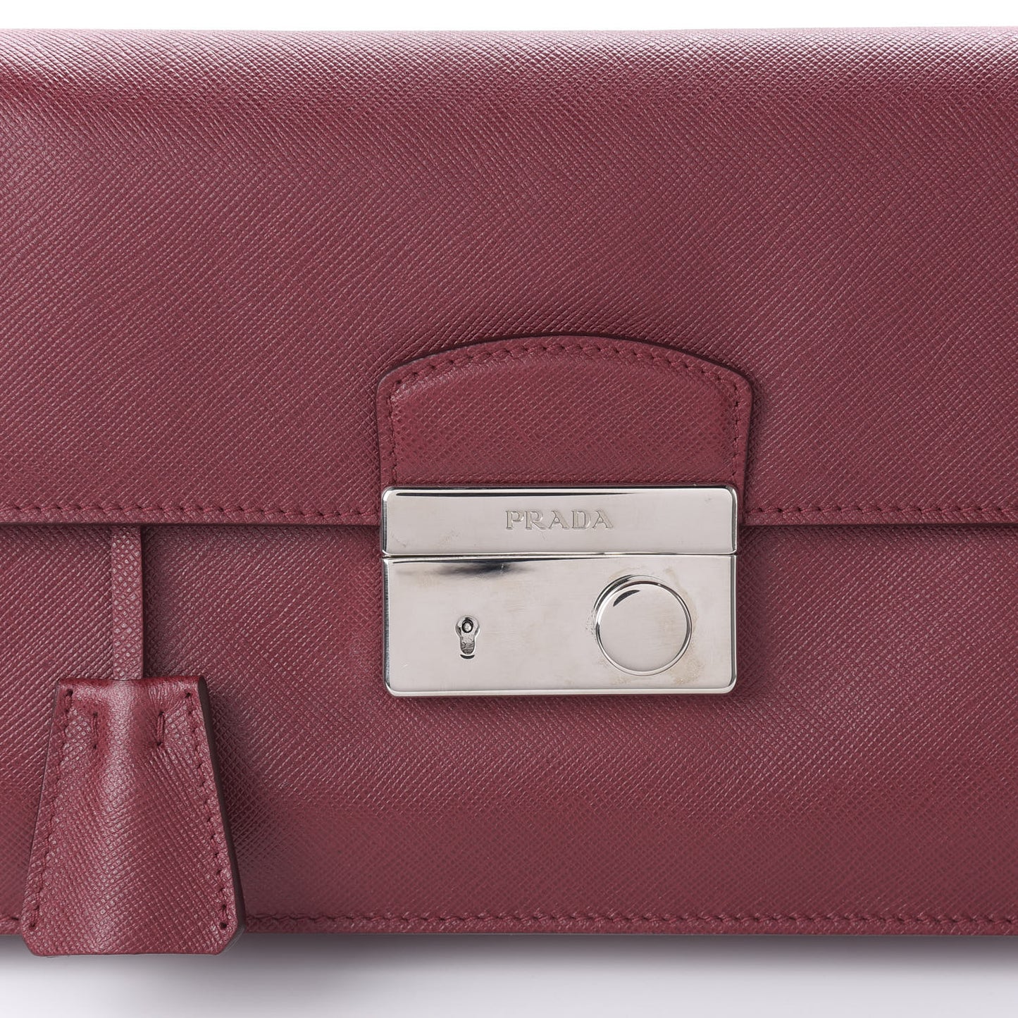 Saffiano Lux Sound Clutch Cherry