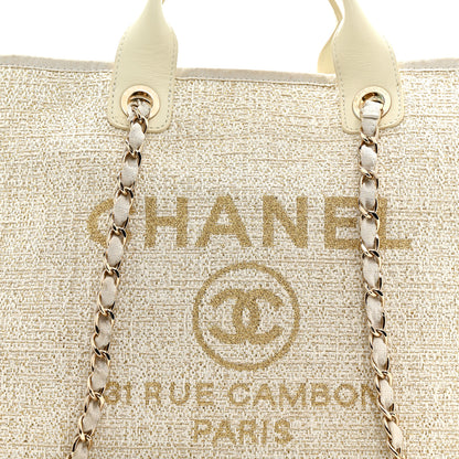 Chanel Lurex Boucle Medium Deauville Tote White 8 of 15