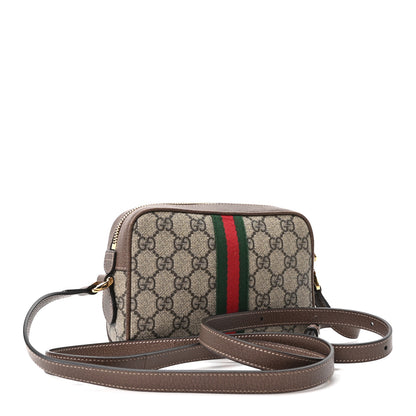 Gucci GG Supreme Monogram Web Mini Ophidia Shoulder Bag Brown 3 of 11