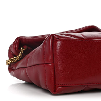 Saint Laurent Lambskin Quilted Toy Loulou Puffer Monogram Chain Satchel Red 11 of 17