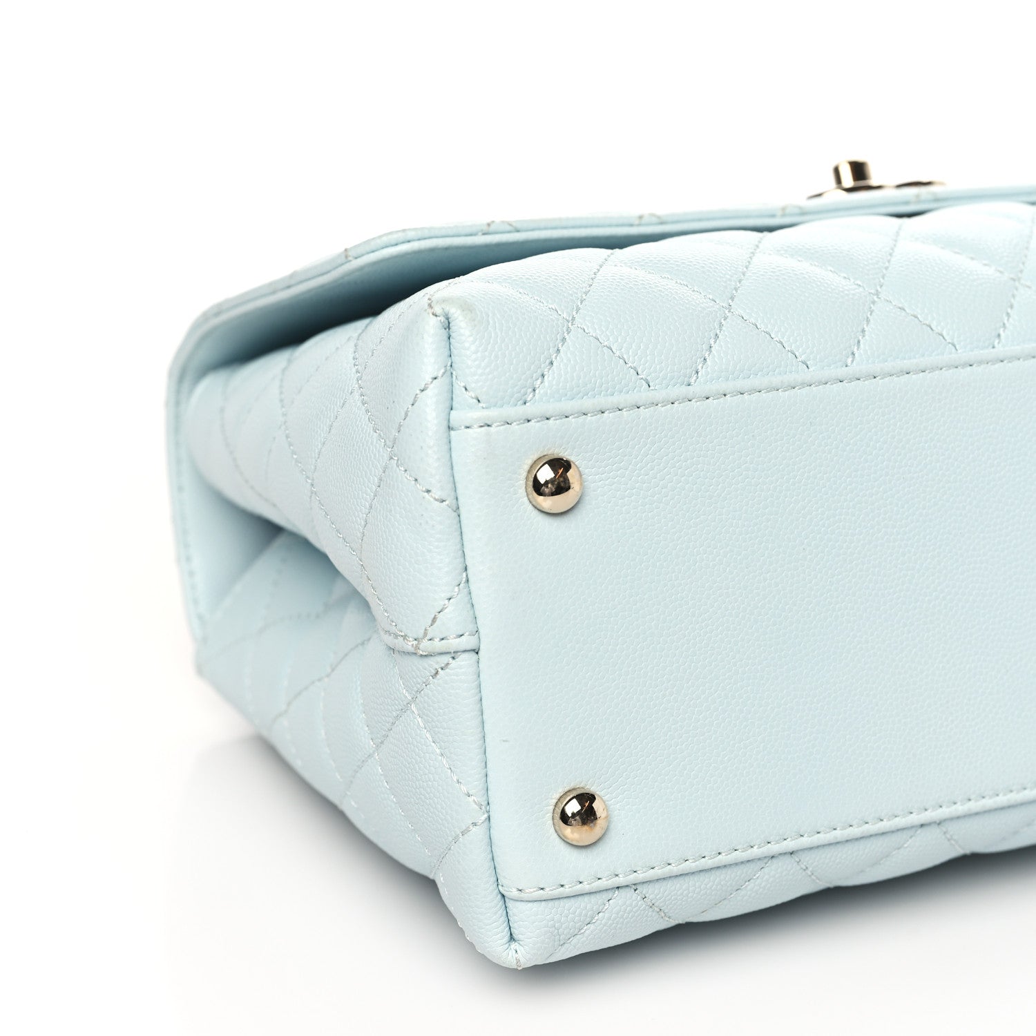 Chanel Caviar Quilted Small Coco Handle Flap Light Blue 8 of 10