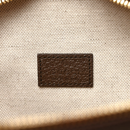 Gucci Monogram Jumbo GG Textured Dollar Calfskin Web Belt Bag Camel Ebony New Acero 6 of 9