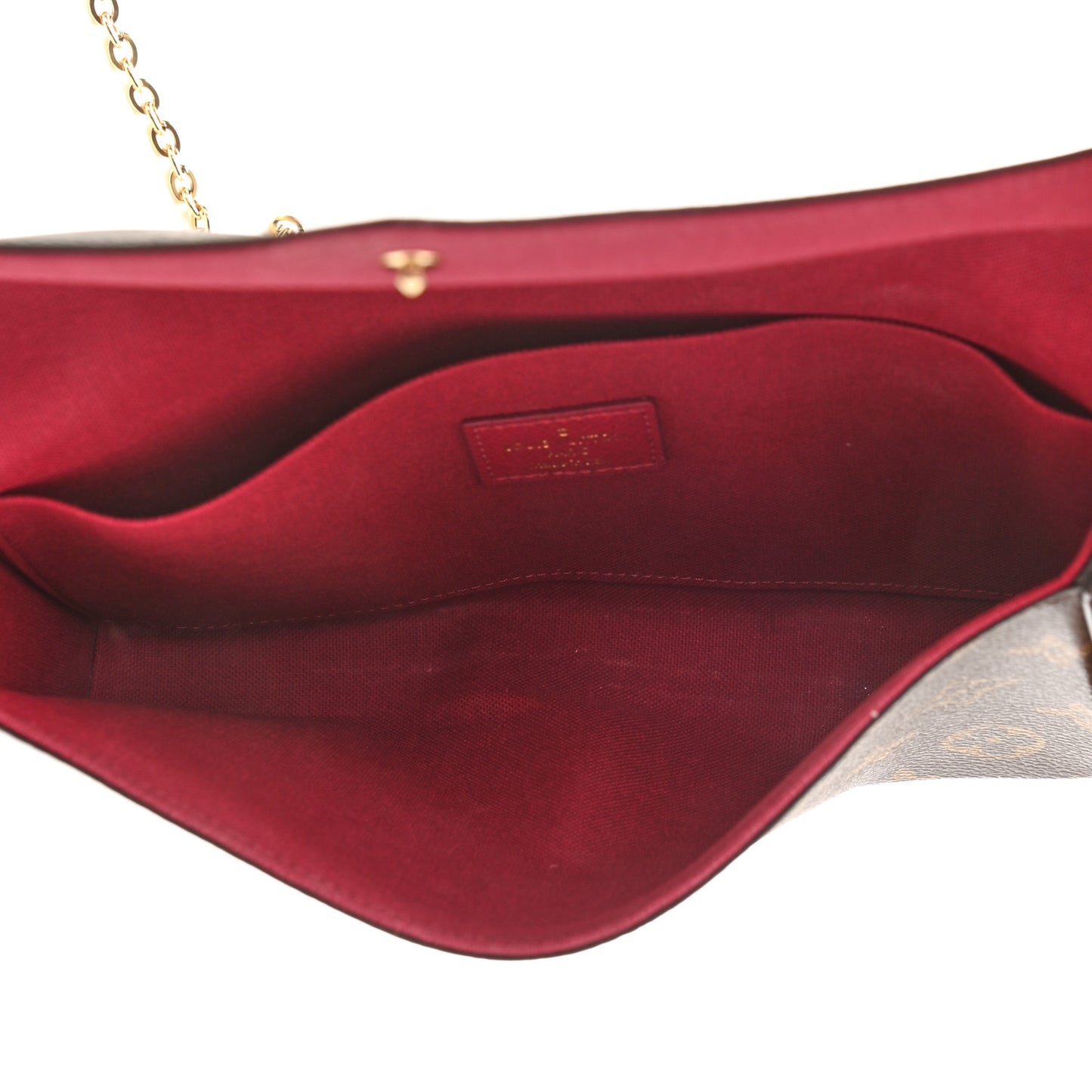 Monogram Pochette Felicie Chain Wallet Fuchsia