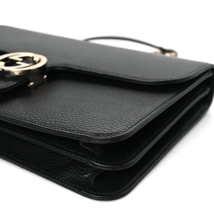 Gucci Dollar Calfskin Interlocking G Shoulder Bag Black 9 of 9
