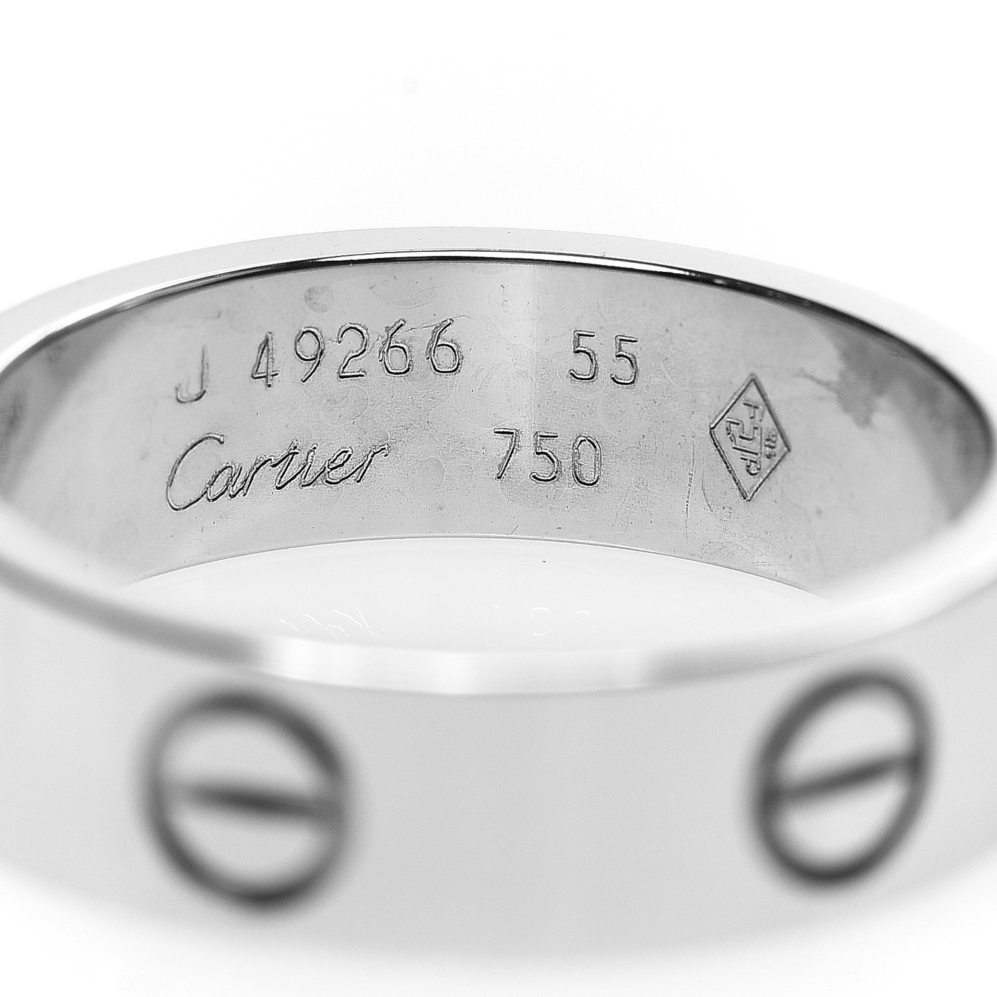 18K White Gold 5.5mm LOVE Ring 55 7.25