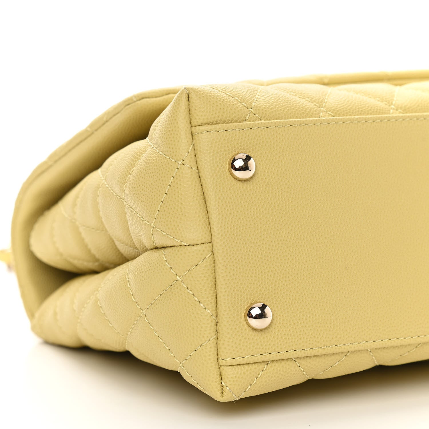 Chanel Caviar Quilted Small Coco Handle Flap Yellow 9 of 11