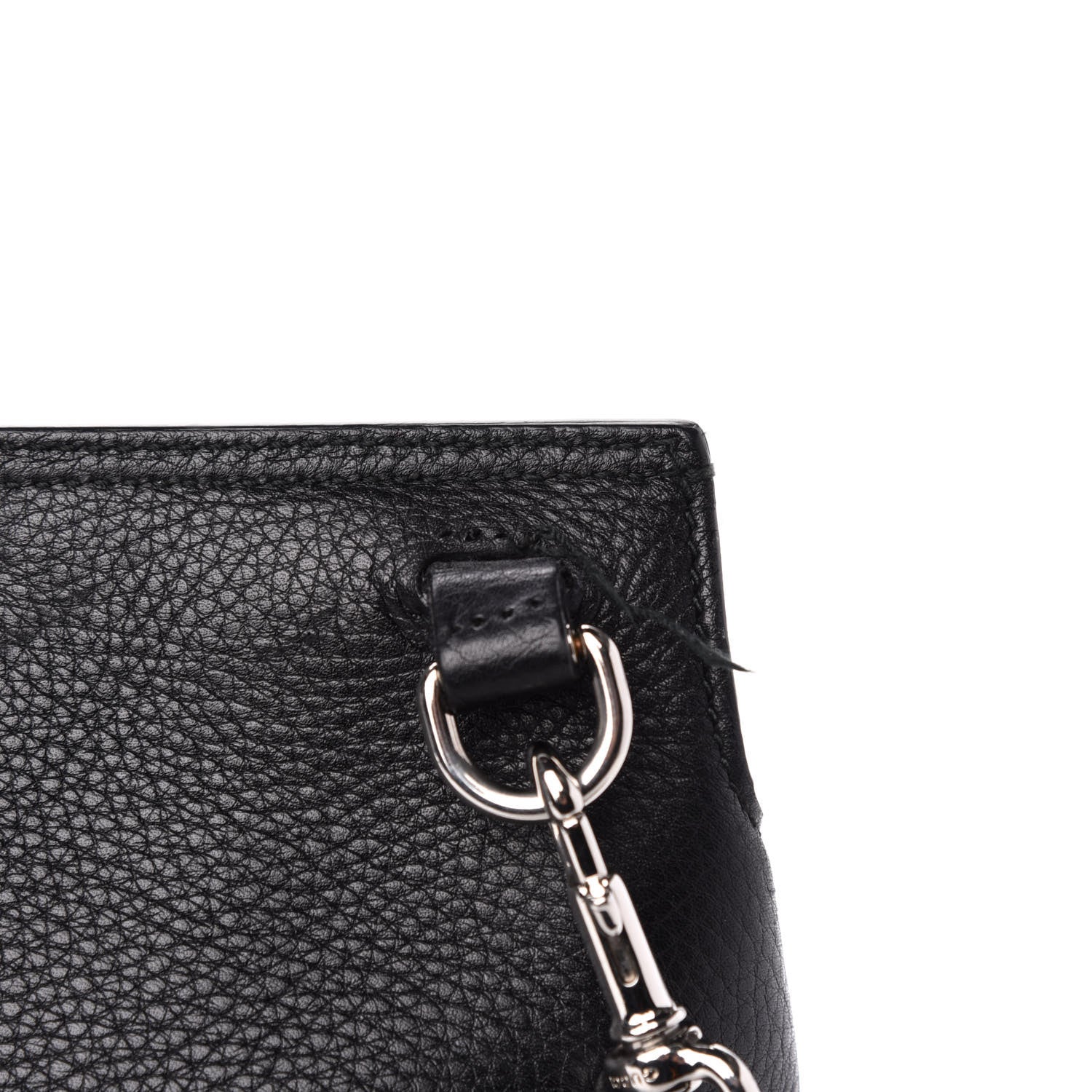 Gucci Pebbled Calfskin Large Bamboo Daily Top Handle Bag Black 12 of 16