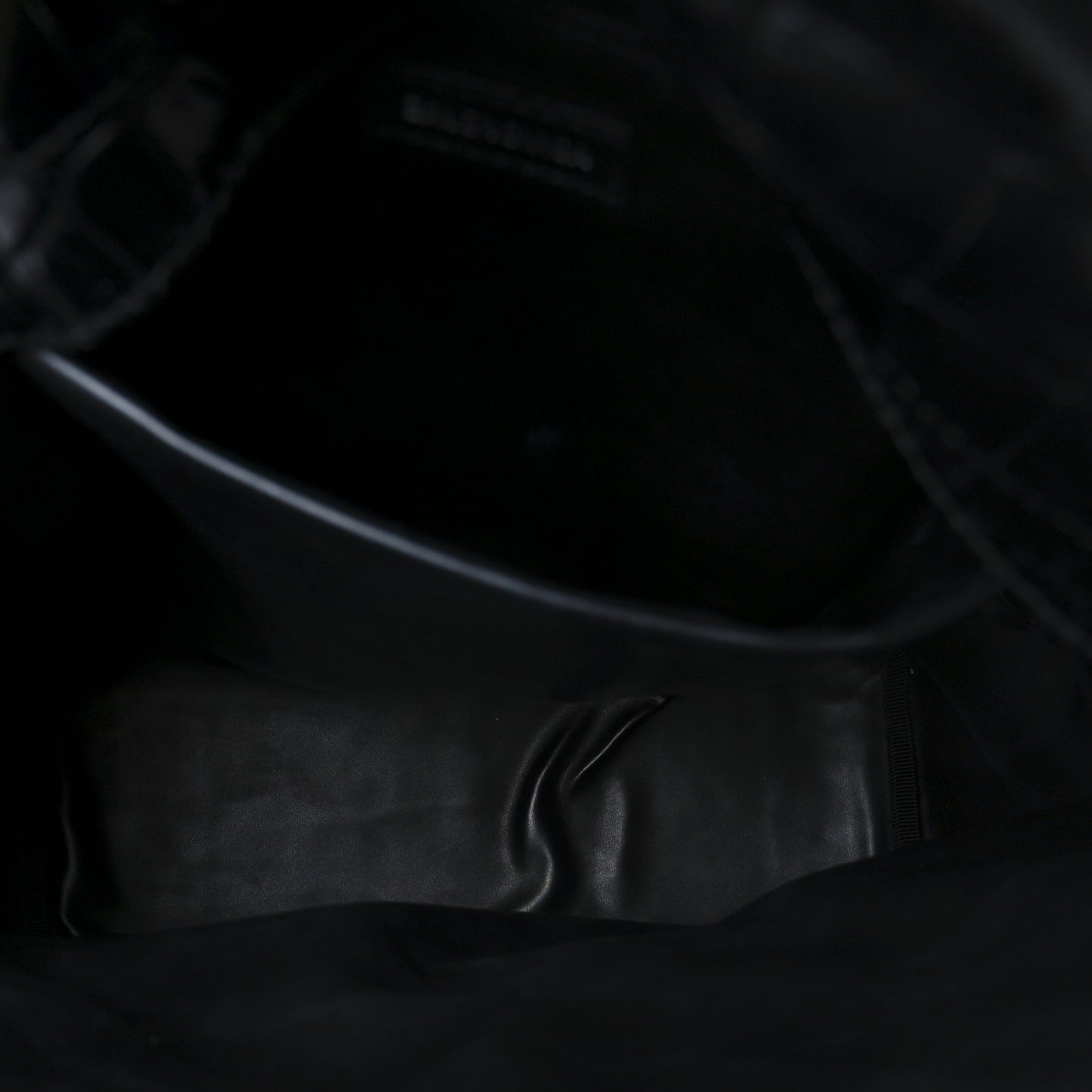 Calfskin Logo Crocodile Embossed Small Everyday Backpack Black