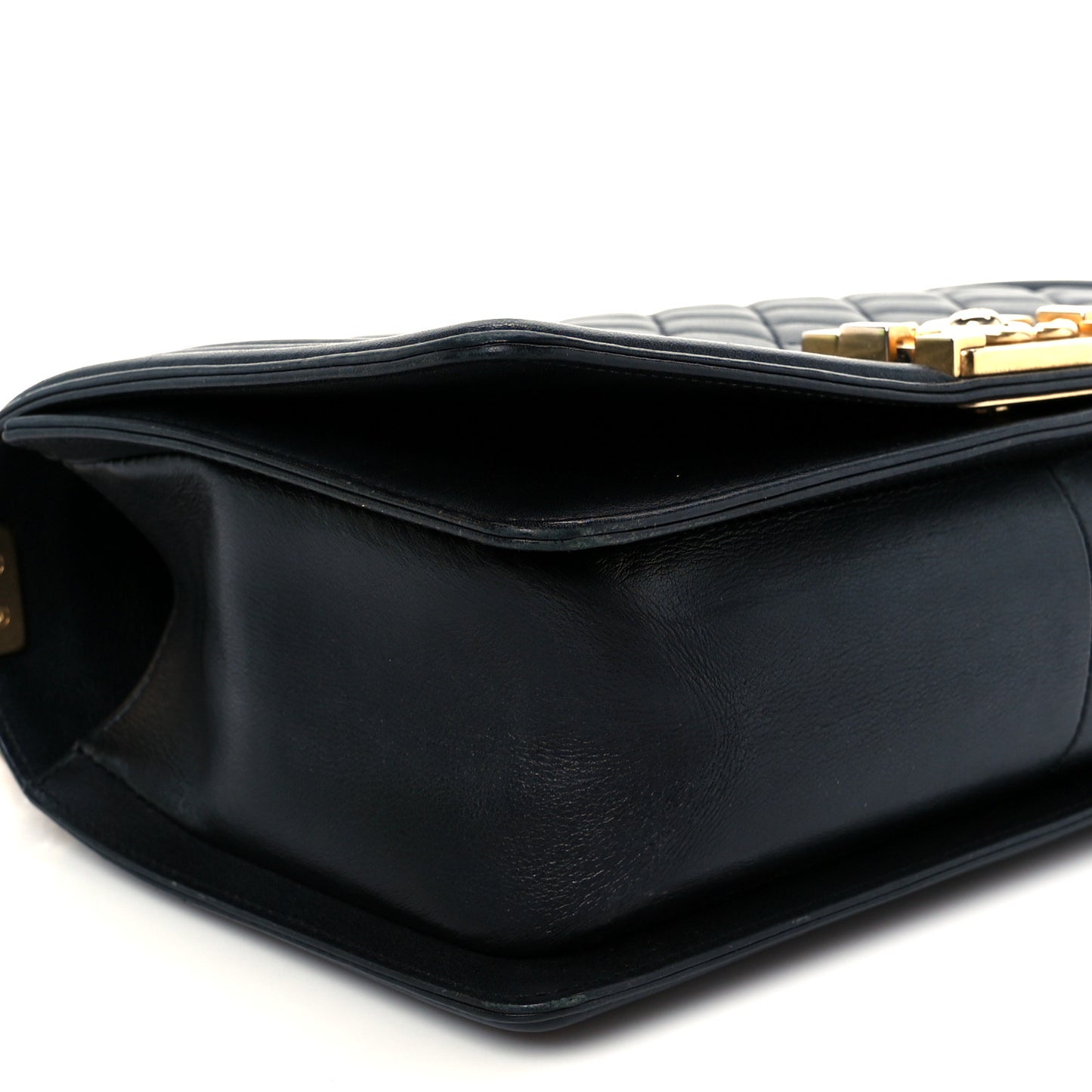 Calfskin Quilted Medium Boy Flap Black