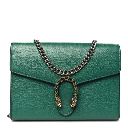 Gucci Calfskin Mini Dionysus Chain Wallet Emerald 1 of 10
