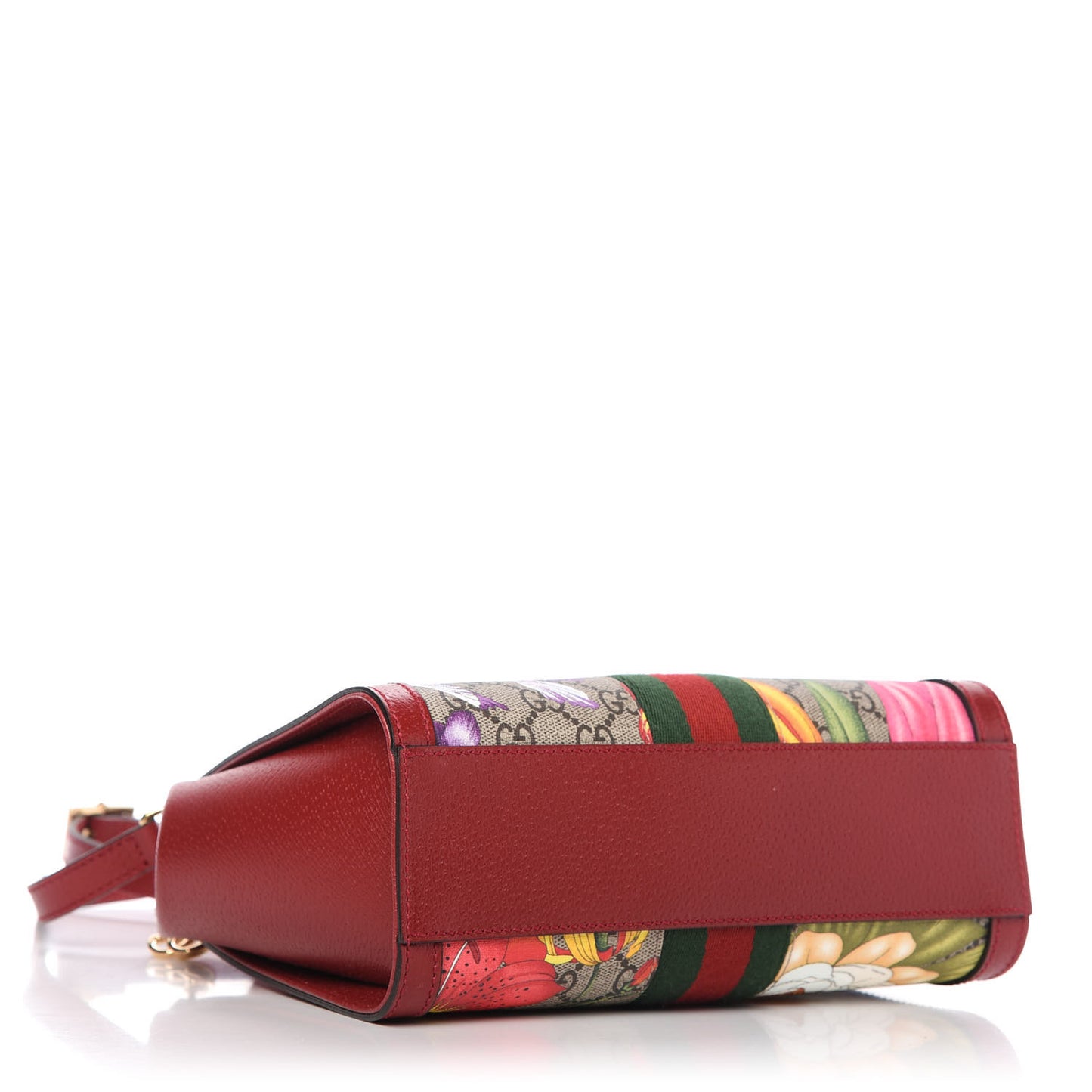 GG Supreme Monogram Flora Web Small Ophidia Tote Bag Red