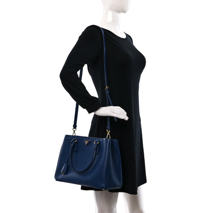 Prada Saffiano Medium Galleria Double Zip Tote Bluette 2 of 9