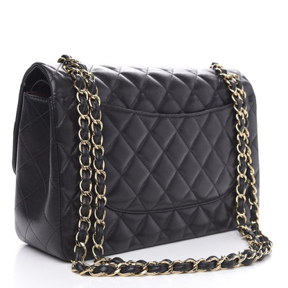 Chanel Lambskin Quilted Jumbo Double Flap Black 3 of 18