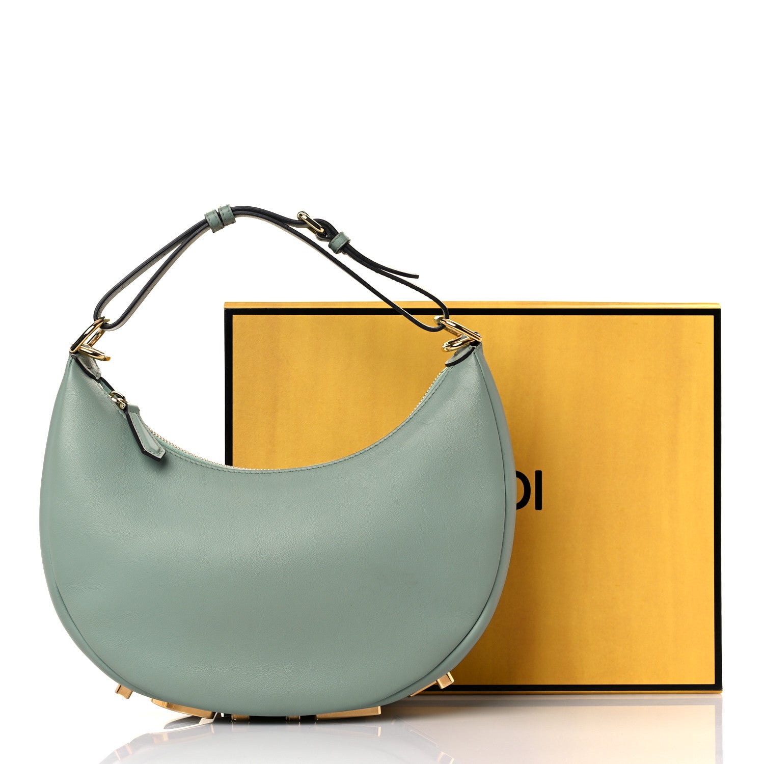 Fendi Vitello Grace Matte Small Fendigraphy Hobo Bag Menta 10 of 10