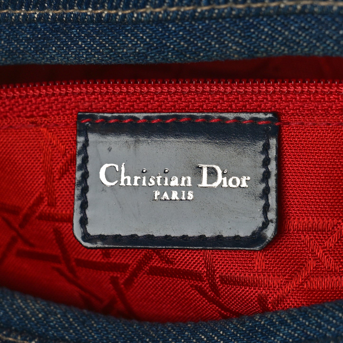 Denim Cannage Large Lady Dior Blue
