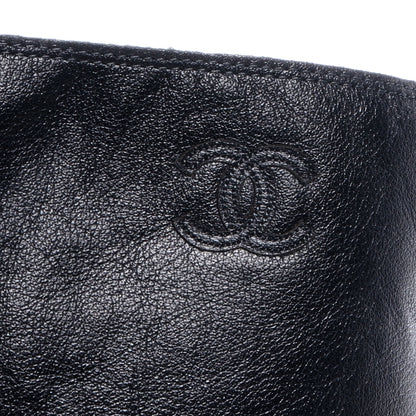 Chanel CC Leather Knee High Riding Boots 9.5 Black 7 of 8