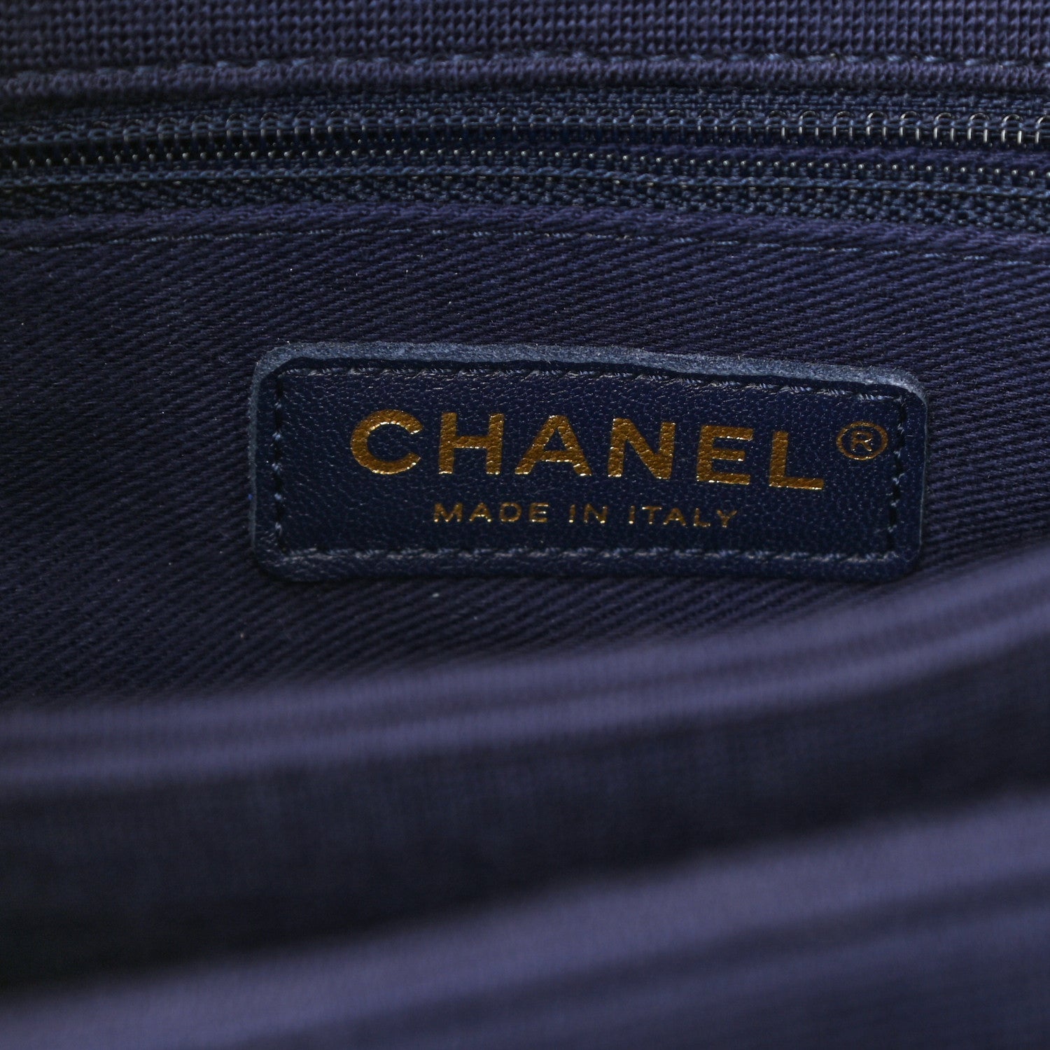 Chanel Jersey Chevron Quilted Small Trendy CC Dual Handle Flap Bag Navy Blue 6 of 10
