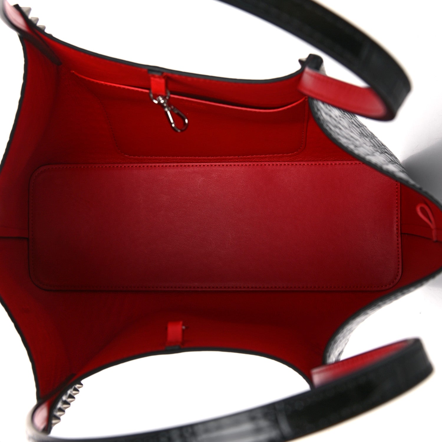 Christian Louboutin Crocodile Embossed Calfskin Spiked Small Cabarock Shopper Tote Black 5 of 9
