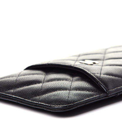 Chanel Caviar Quilted Classic Flat Wallet Pouch Black 16 of 22