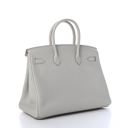 Hermes Taurillon Clemence Birkin 35 Gris Perle 2 of 10