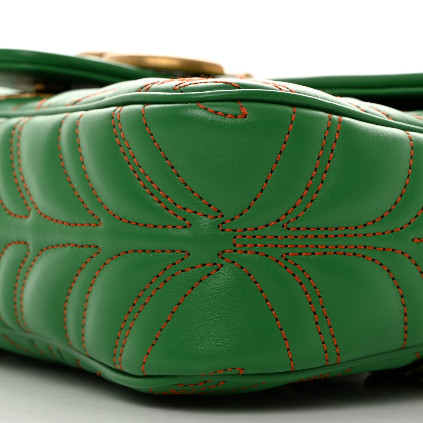 X Adidas Calfskin Matelasse Small GG Marmont Shoulder Bag Green