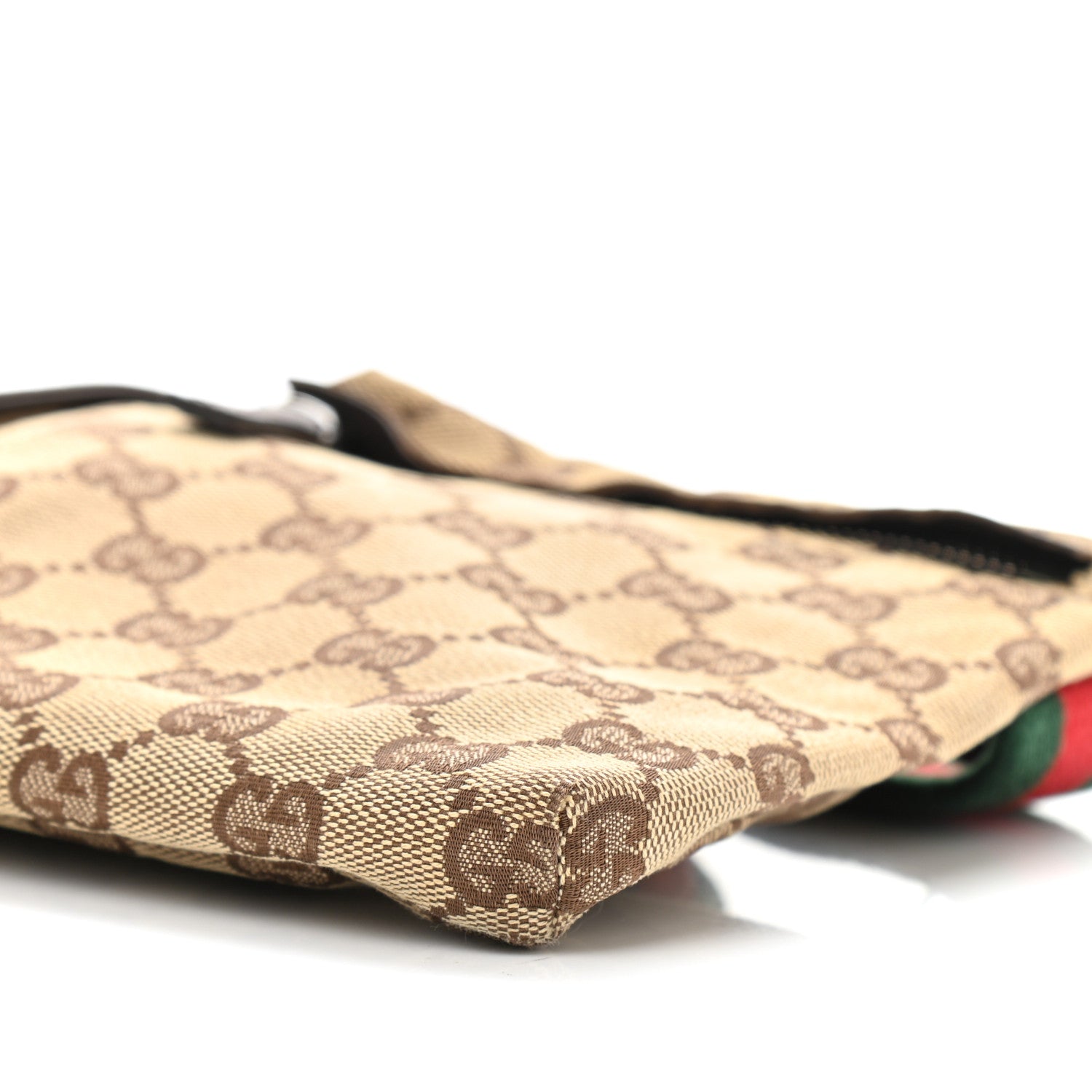 Gucci GG Monogram Web Double Pocket Belt Bag Dark Brown 10 of 11