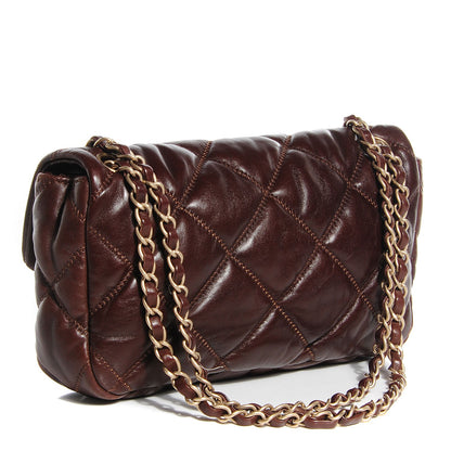 Chanel Lambskin Bubble Quilt Flap Bag Brown 11 of 15