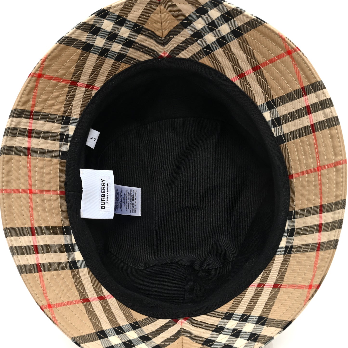 Technical Cotton Vintage Check Bucket Hat L Archive Beige