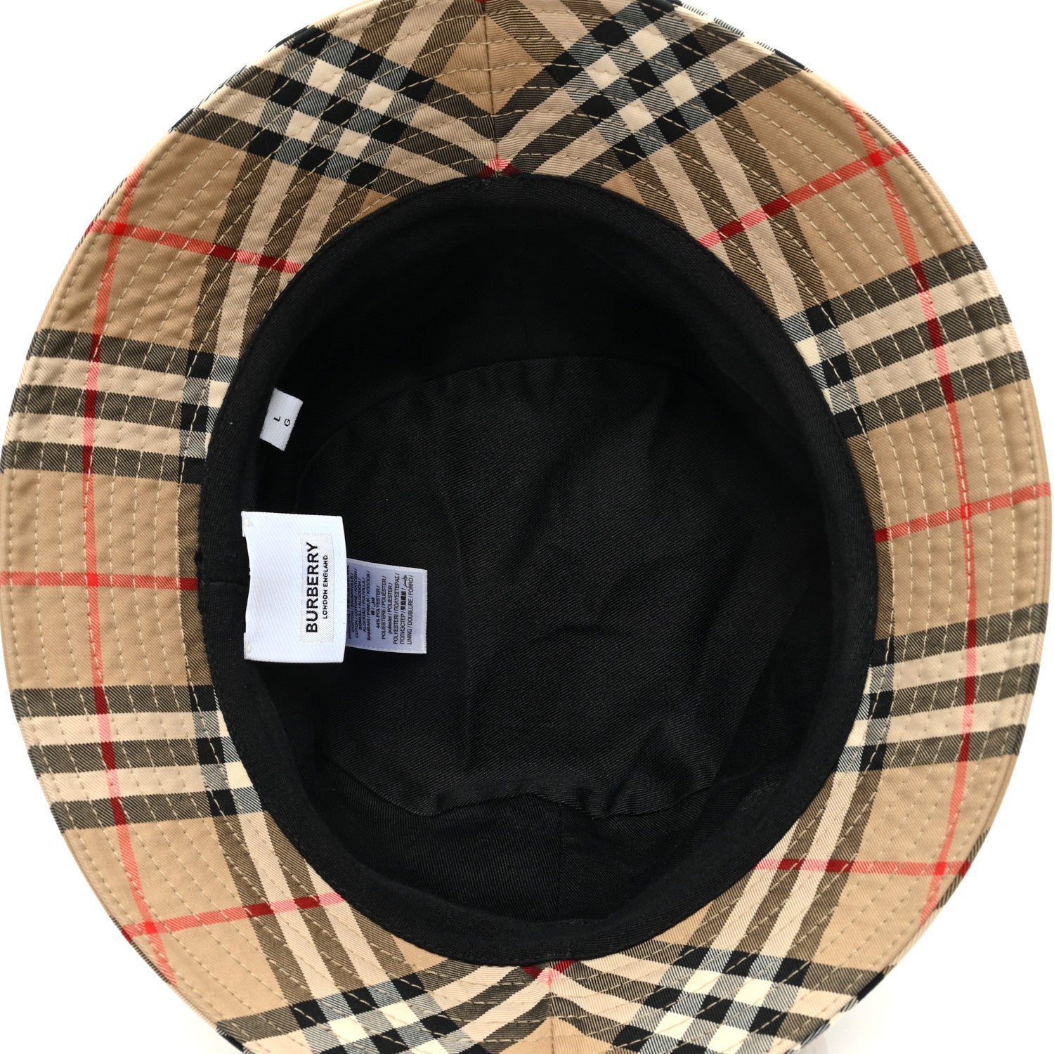 Burberry Technical Cotton Vintage Check Bucket Hat L Archive Beige 7 of 8