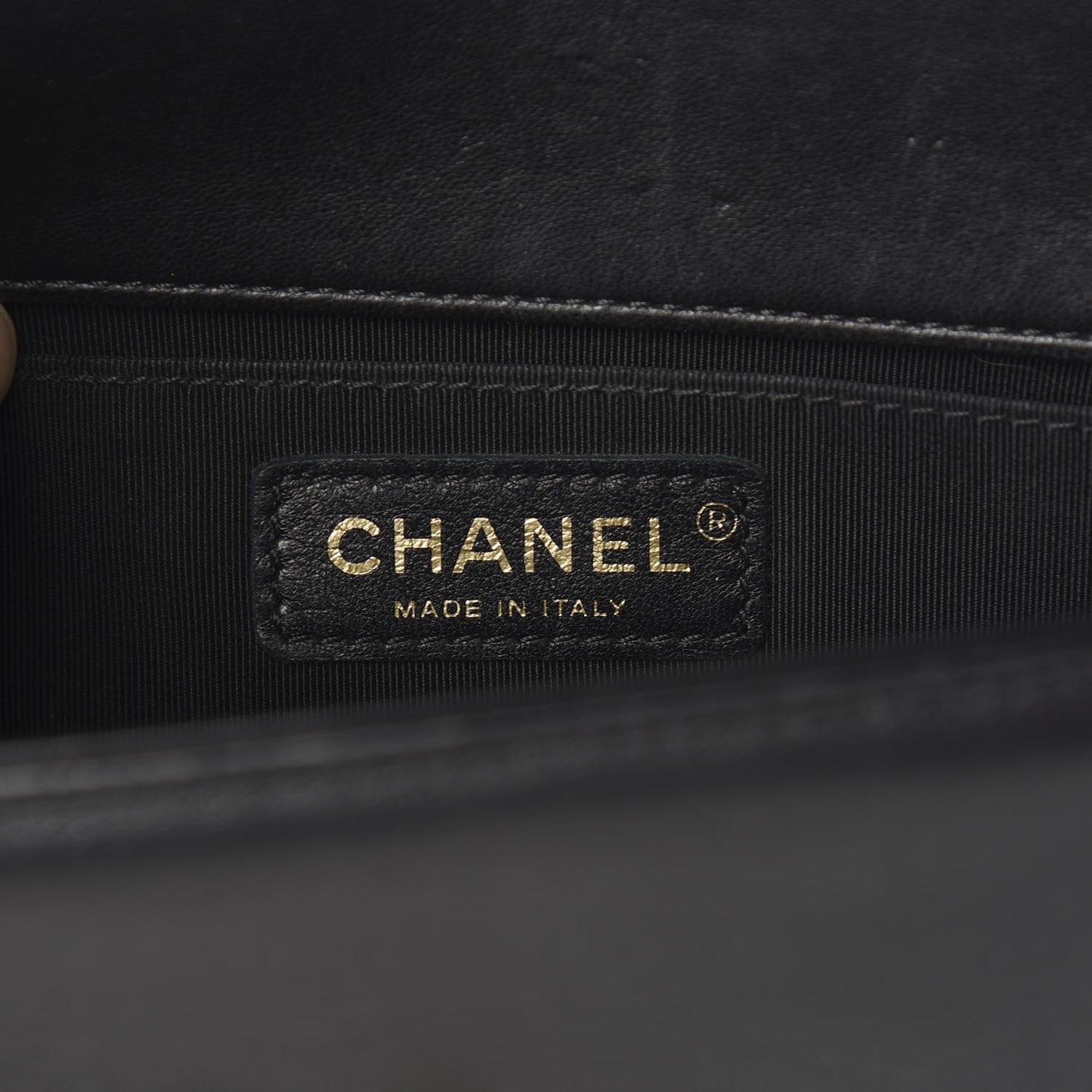 Lambskin Quilted Small Boy Flap Black