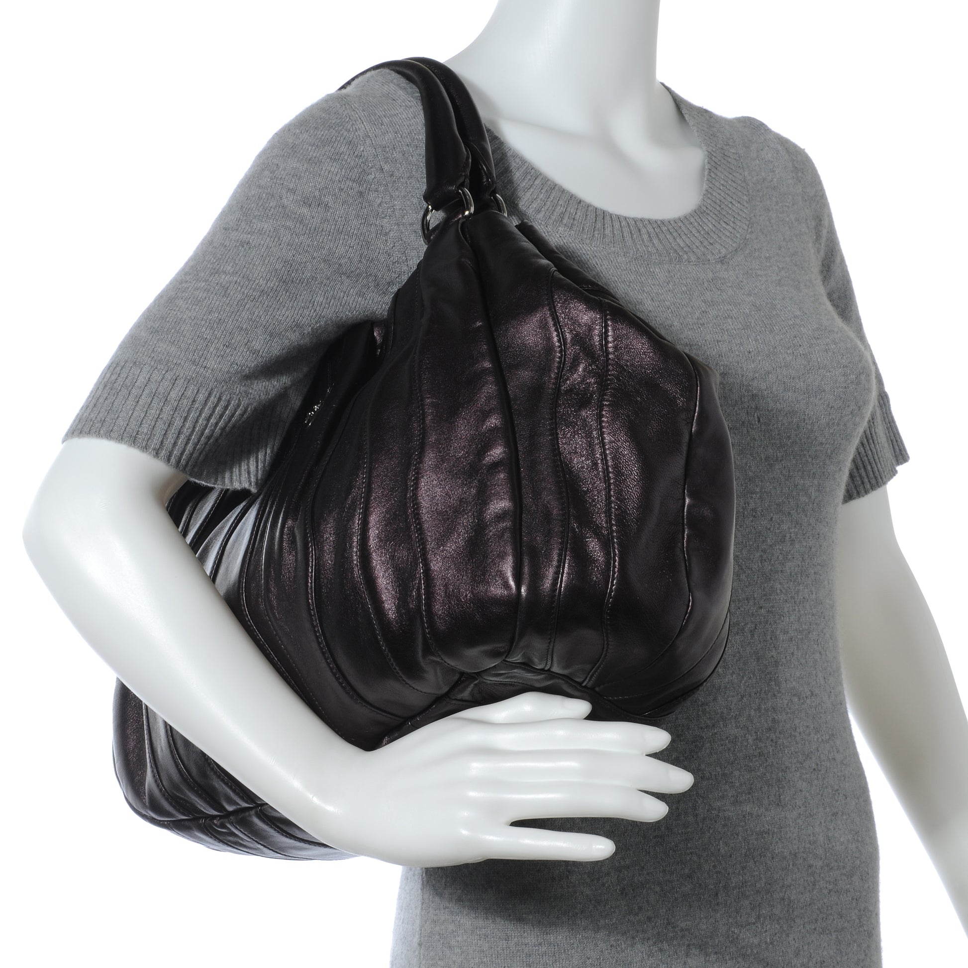 Prada Nappa Mordore Stripes Shoulder Bag Ribes 2 of 10