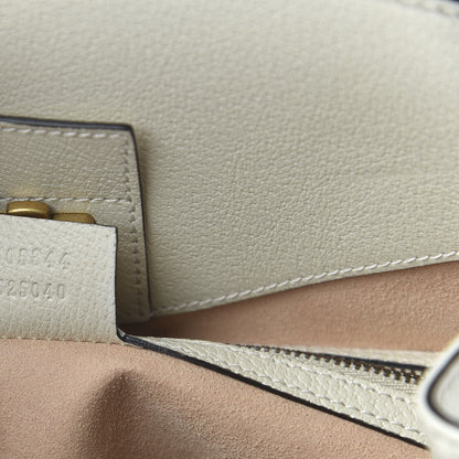 Gucci Grained Calfskin Web Stripe Butterfly Medium Totem Top Handle Bag White 10 of 11
