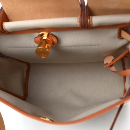 Hermes Vache Hunter Toile Herbag Zip 31 PM Trench Gold 4 of 4