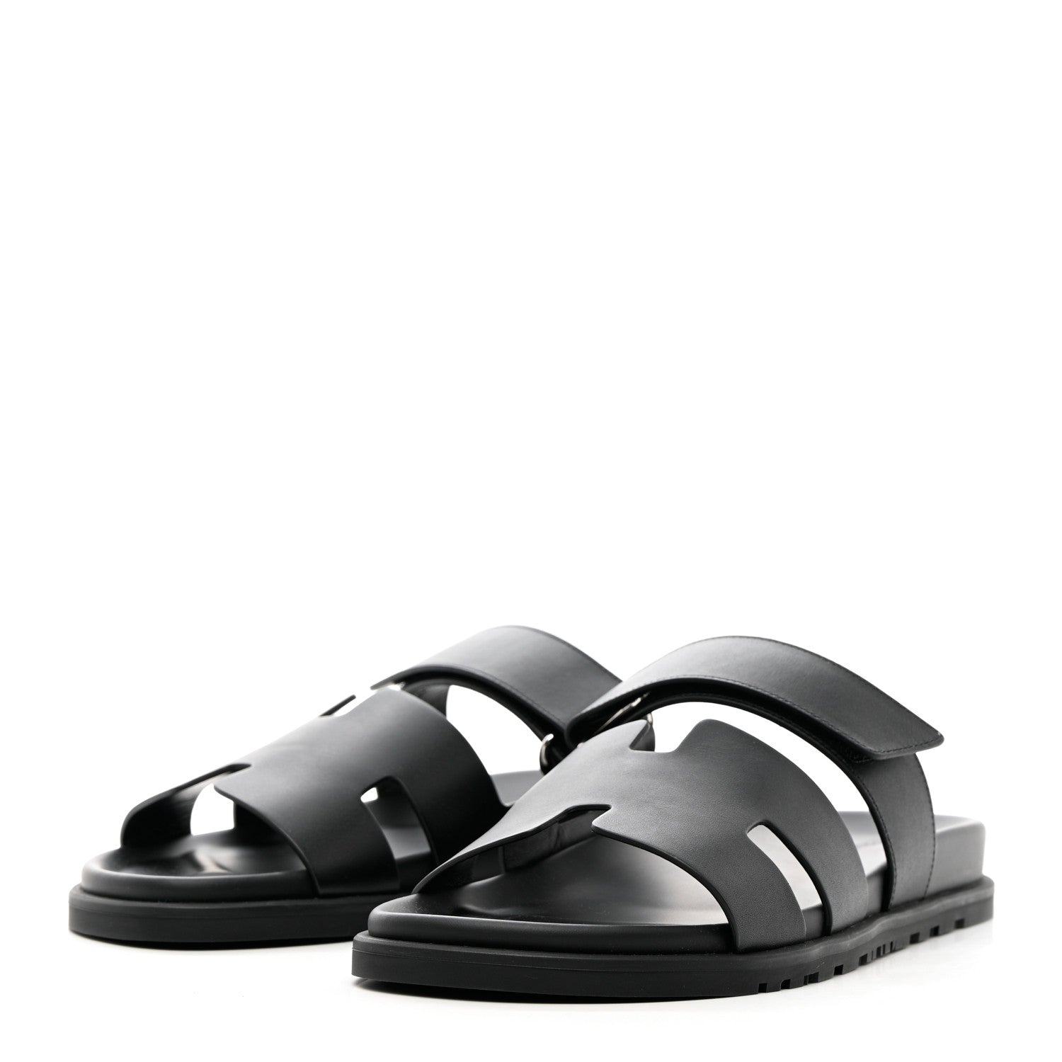Hermes Calfskin Mens Chypre Sandals 43 Black 3 of 12