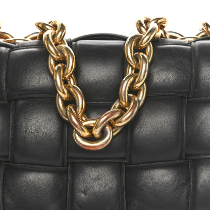 Bottega Veneta Lambskin Maxi Intreccio Padded Chain Cassette Crossbody Bag Black 8 of 11