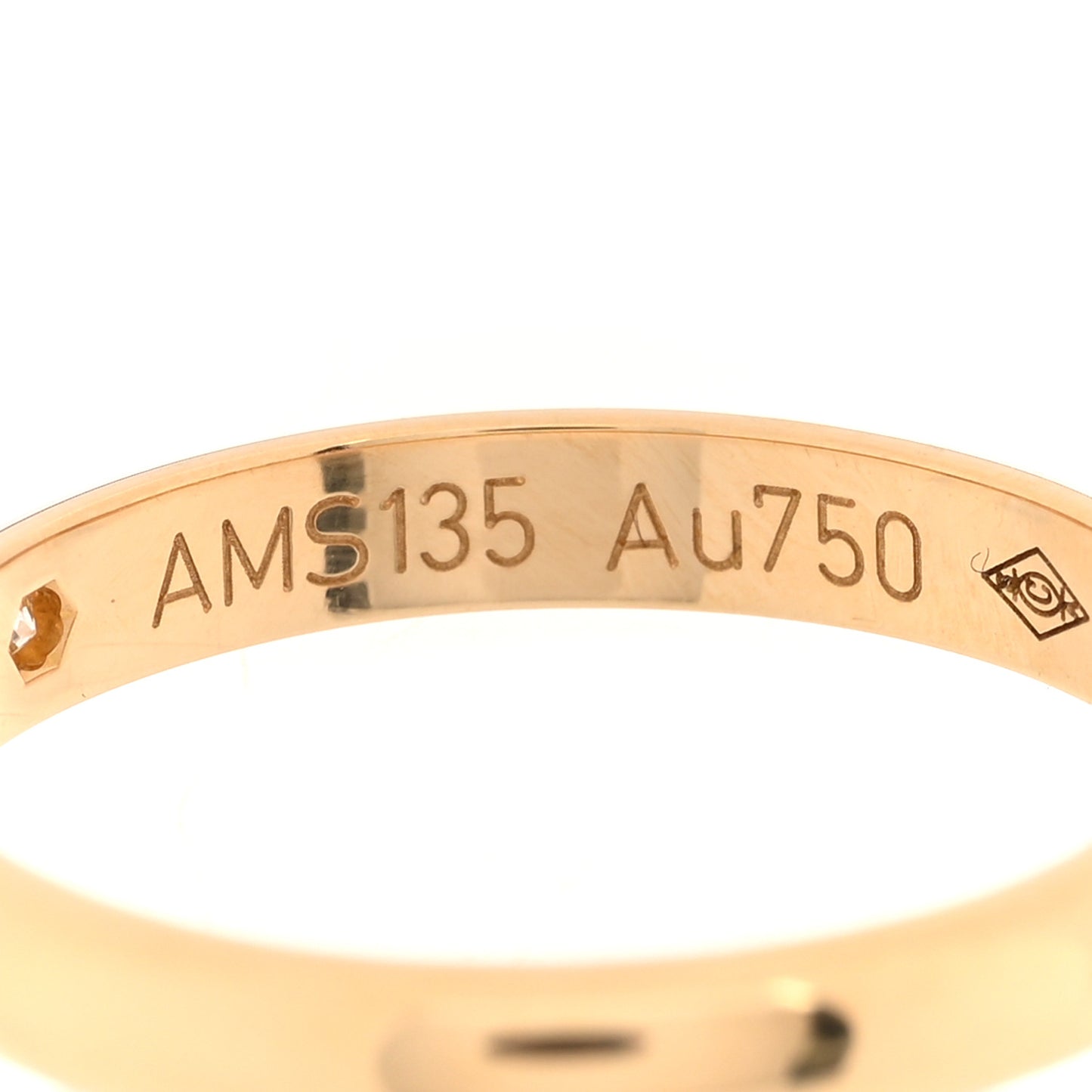 18K Yellow Gold Diamond 2.6mm 1895 Wedding Band Ring 48 4.5