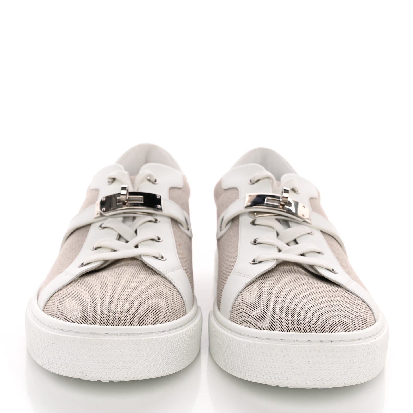Calfskin Canvas Day Sneakers 46 White