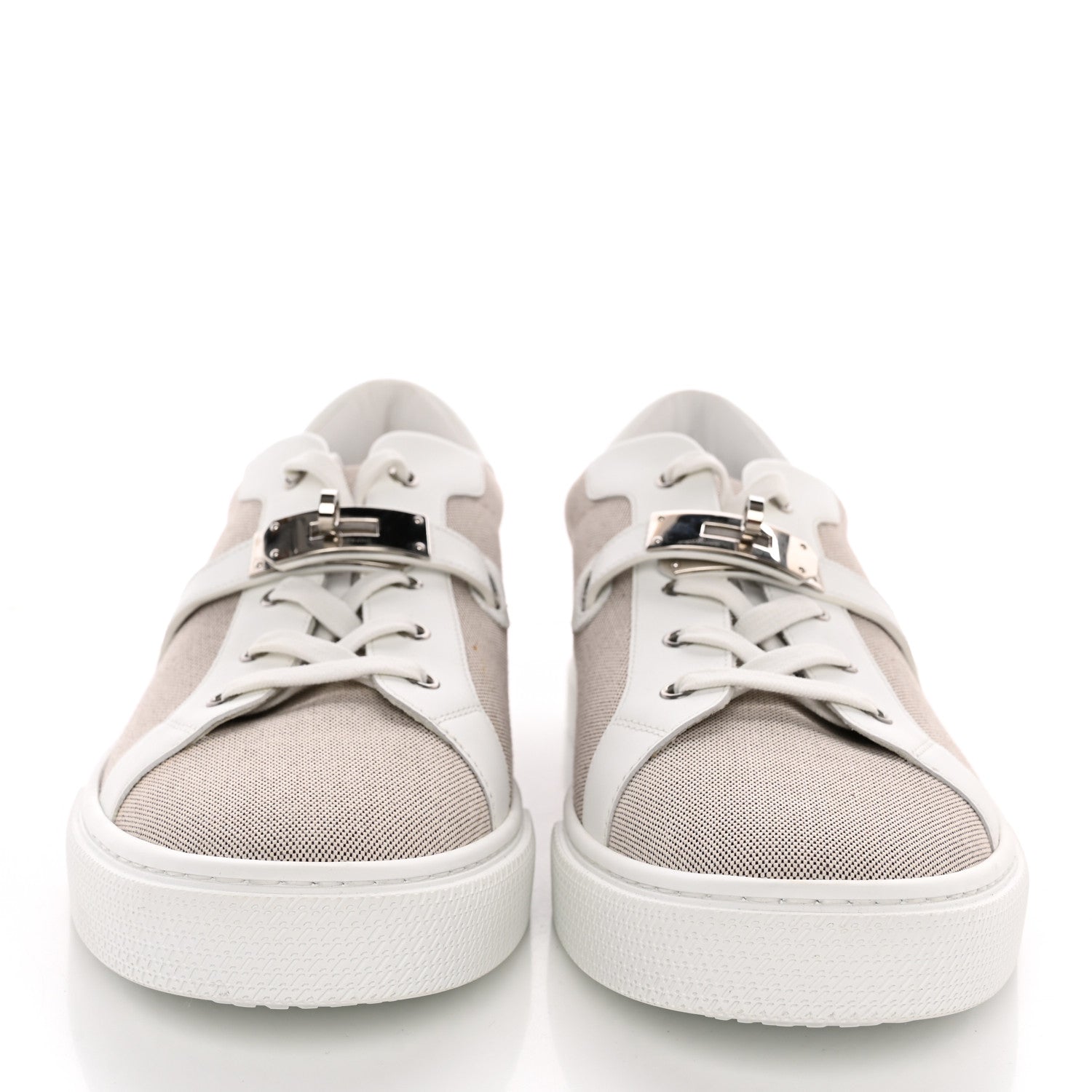Hermes Calfskin Canvas Day Sneakers 46 White 2 of 10