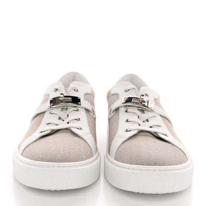 Hermes Calfskin Canvas Day Sneakers 46 White 2 of 10