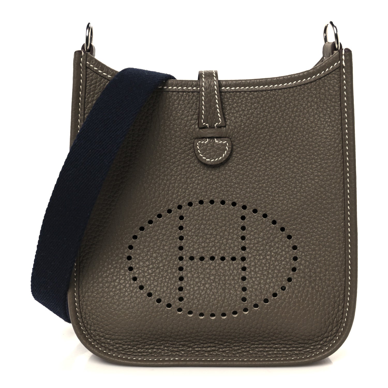 Hermes Taurillon Clemence Amazone Evelyne TPM Etoupe Bleu Indigo 1 of 11