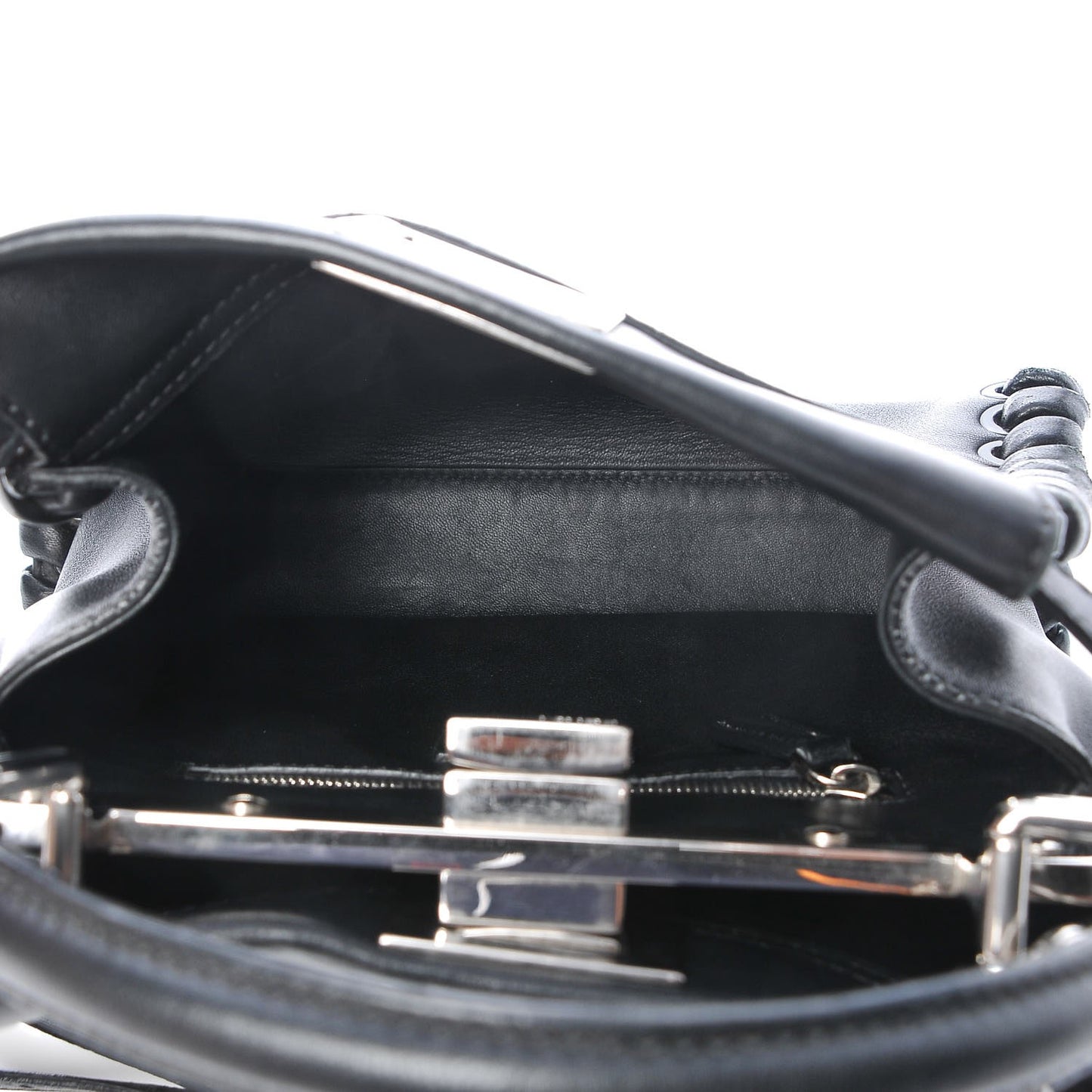 Nappa Lace Up Mini Peekaboo Iconic Satchel Black