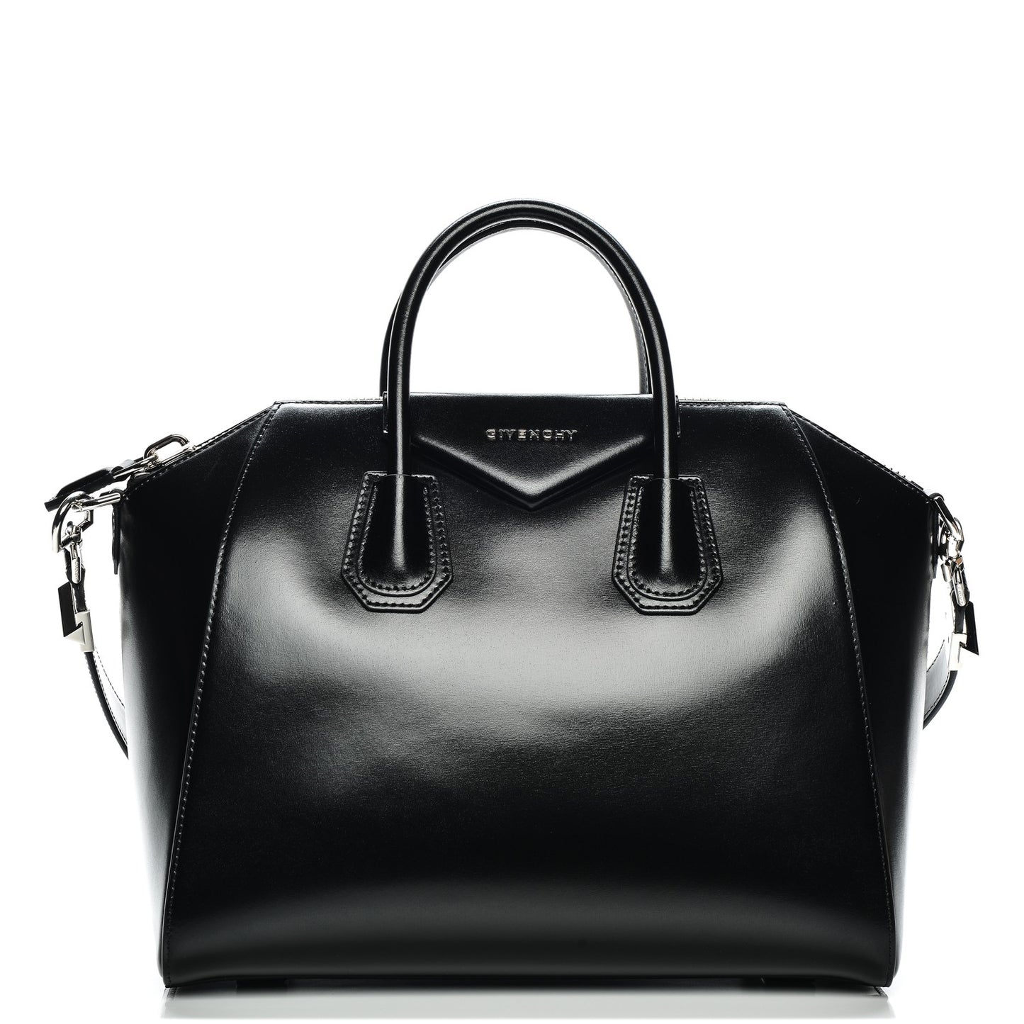 Shiny Lord Calfskin Medium Antigona Black