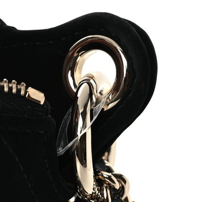 Chanel Velvet Effect Nylon Shiny Crumpled Calfskin Coco Neige Quilted Clutch With Chain Black 12 of 15