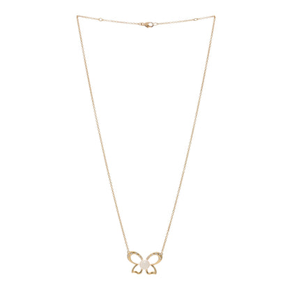 Mikimoto 18K Yellow Gold Diamond Akoya Pearl 6.5mm Butterfly Necklace 2 of 3