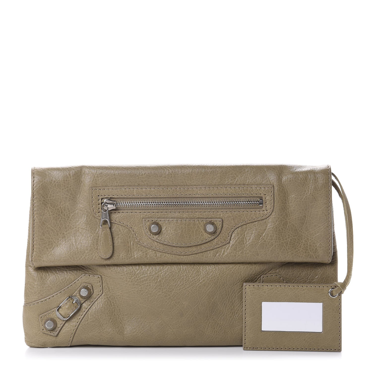 Balenciaga Agneau Giant 12 Silver Hardware Envelope Clutch Beige Latte 1 of 10