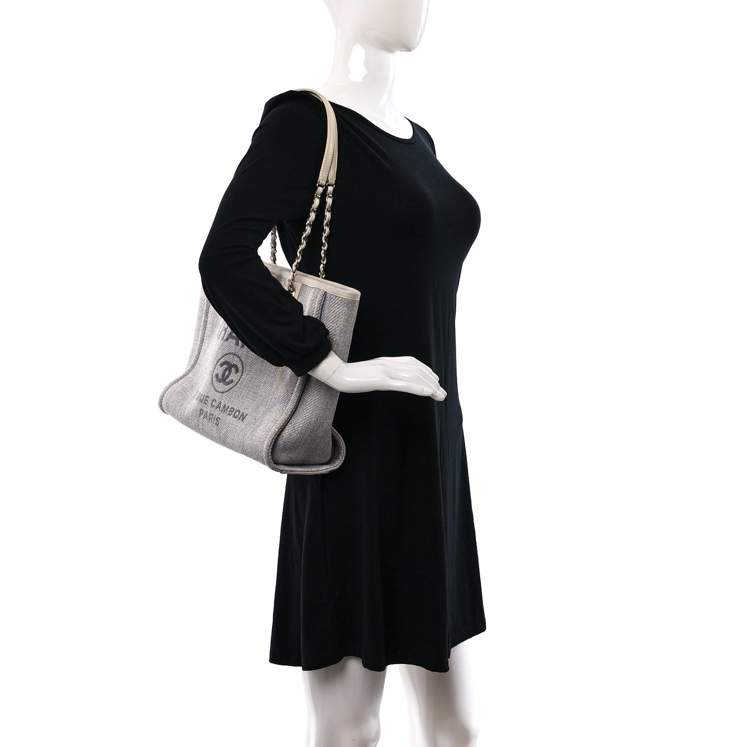 Chanel Woven Straw Raffia Small Deauville Tote Light Blue 2 of 10