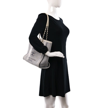 Chanel Woven Straw Raffia Small Deauville Tote Light Blue 2 of 10
